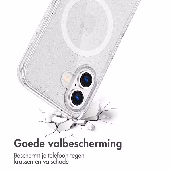 imoshion Sparkle Backcover met MagSafe Apple iPhone 16 - Glitter Transparant
