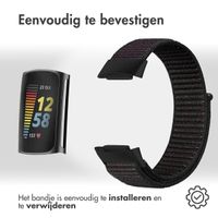 imoshion Nylon bandje Fitbit Charge 5 - Maat S - Zwart