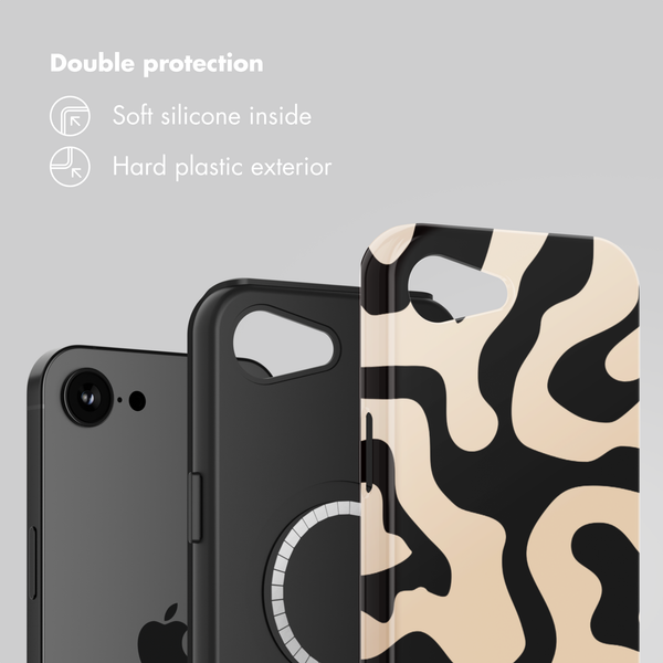 Selencia Vivid Back Cover with MagSafe Apple iPhone 17e / 16e - Art Wave Black