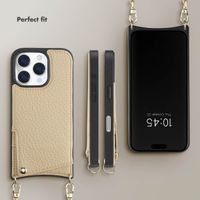 Selencia Nova Phone Case with Cord and Card Holder Apple iPhone 16 Pro - Beige