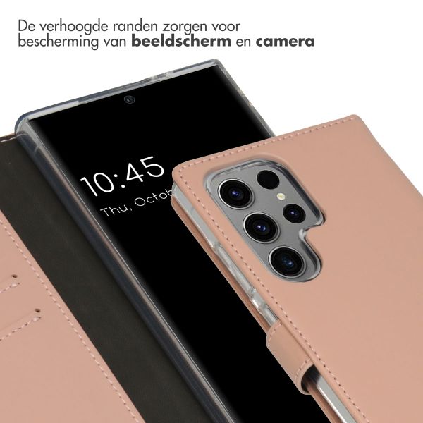 Selencia Echt Leren Bookcase Samsung Galaxy S24 Ultra - Dusty Pink