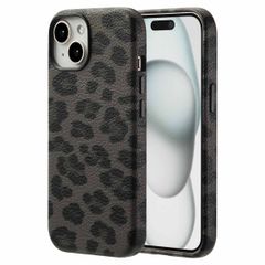 Selencia Sabi Backcover Panterprint met MagSafe Apple iPhone 15 - Midnight Black