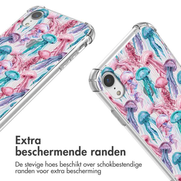 imoshion Design hoesje met koord Apple iPhone Xr - Jellyfish Watercolor
