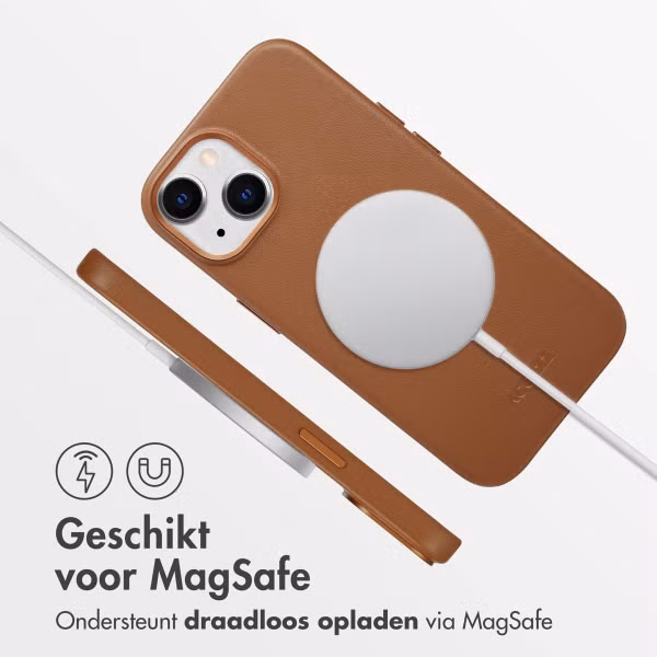 Accezz MagSafe Leather Backcover Apple iPhone 15 - Sienna Brown