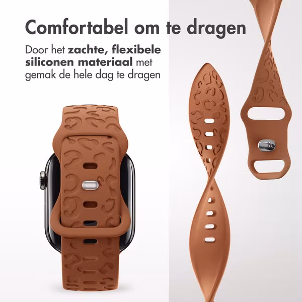 imoshion Siliconen bandje Panterprint Apple Watch Series 1 - 9 / SE (38/40/41 mm) | Series 10 / 11 (42 mm) - Bruin