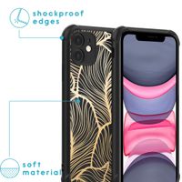 imoshion Design hoesje met koord iPhone 11 - Bladeren - Goud / Zwart