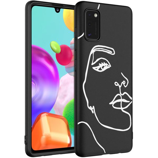imoshion Design hoesje Samsung Galaxy A41 - Line Art Woman White