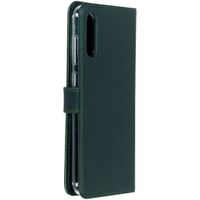 Selencia Echt Lederen Bookcase Samsung Galaxy A70 - Groen