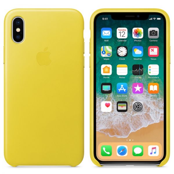 Apple Leather Backcover Apple iPhone X - Spring Yellow