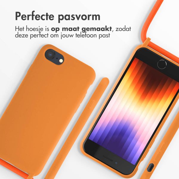 imoshion Siliconen hoesje met koord iPhone SE (2022 / 2020) / 8 / 7 - Oranje