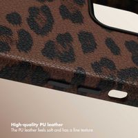 Selencia Sabi Back Cover Panther Print with MagSafe Apple iPhone 12 (Pro) - Mocha Brown
