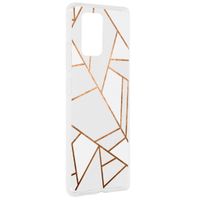 Design Backcover Samsung Galaxy S10 Lite - Grafisch Wit / Koper