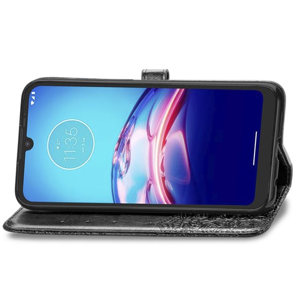 Mandala Bookcase Motorola Moto E6s - Zwart