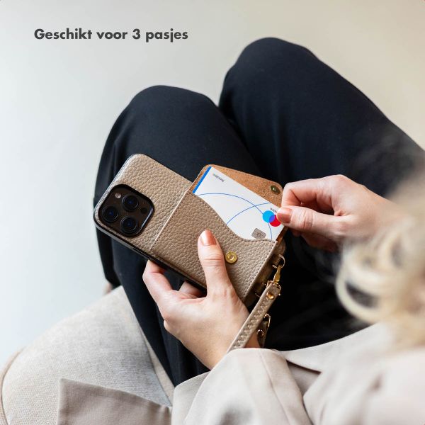 Selencia Sera Koordhoes met pashouder envelop Samsung Galaxy S23 FE - Beige