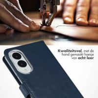 Selencia Echt Leren Bookcase Samsung Galaxy S25 Edge - Donkerblauw