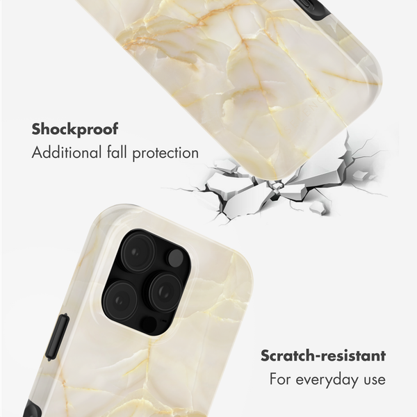 Selencia Vivid Back Cover Apple iPhone 16 Pro - Golden Beige Marble