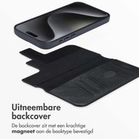 Accezz Leather Bookcase 2-in-1 met MagSafe iPhone 15 Pro Max - Onyx Black