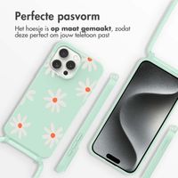 imoshion Siliconen design hoesje met koord Apple iPhone 15 Pro - Green Flower Distance