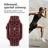 imoshion Sport⁺ bandje Apple Watch Series 1 t/m 9 / SE (38/40/41 mm) | Series 10 / 11 (42 mm) - Maat M/L - Wine Red & Black