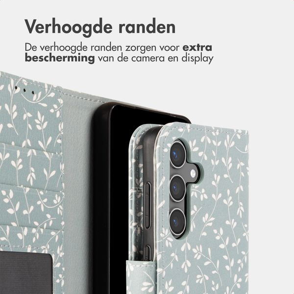 imoshion Design Bookcase Samsung Galaxy S24 - Smoke Green Flowers
