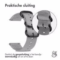 imoshion Rugged Nylon bandje  - Universeel 22 mm aansluiting - Grijs