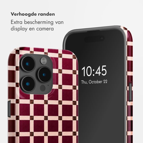 Selencia Vivid Backcover met MagSafe Apple iPhone 15 Pro - Check This Burgundy