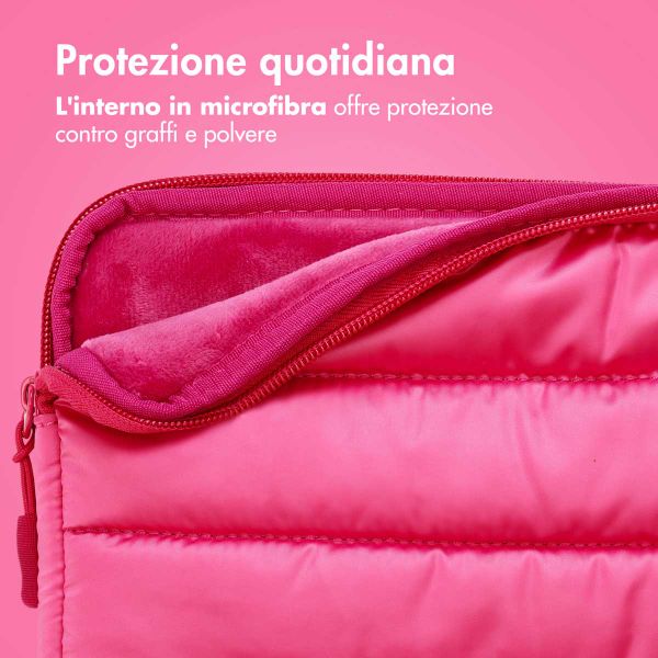imoshion Puffer Laptop hoes 13-14 inch - Laptopsleeve - Hot Pink
