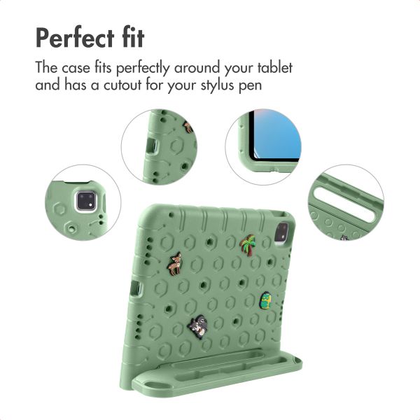 imoshion Kidsproof Tablet Case with Detachable Dolls Apple iPad 11 (2025) 11 inch A16 / iPad 10 (2022) 10.9 inch - Olive Green