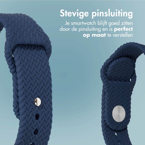 imoshion Siliconen geweven bandje Apple Watch Series 1 t/m 9 / SE (38/40/41 mm) | Series 10 / 11 (42 mm) - Donkerblauw