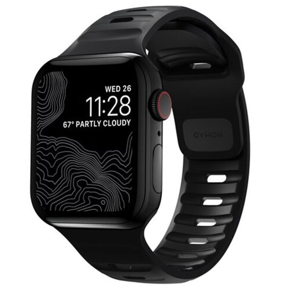 Nomad Sport band FKM Apple Watch Series 1 t/m 9 / SE (38/40/41 mm) | Series 10 (42 mm) - Black