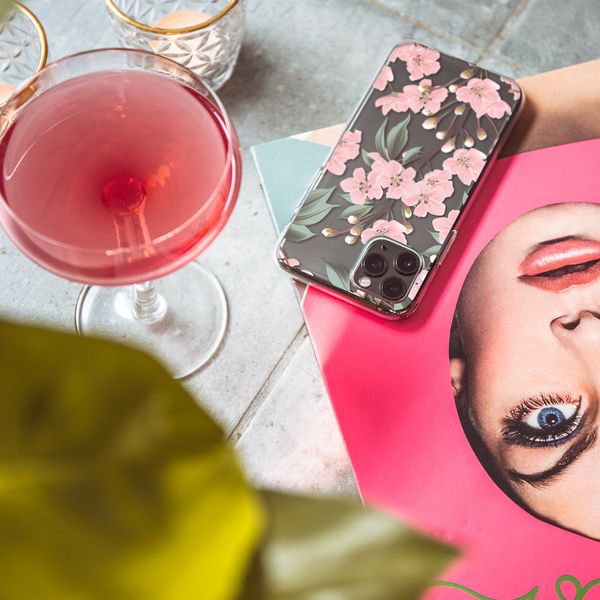 imoshion Design hoesje iPhone 11 - Bloem - Roze / Groen