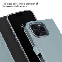 Selencia Genuine Leather Book Case Apple iPhone 16 Pro - Air Blue