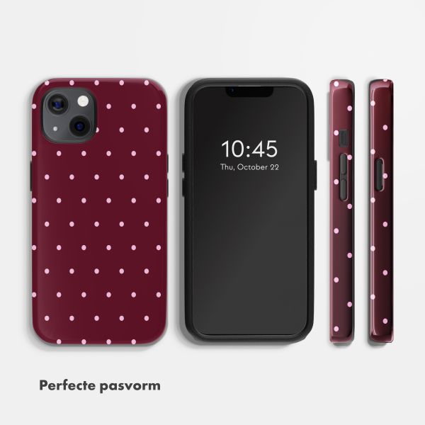 Selencia Vivid Backcover Apple iPhone 13 / 13 Pro - Happy Dots Burgundy