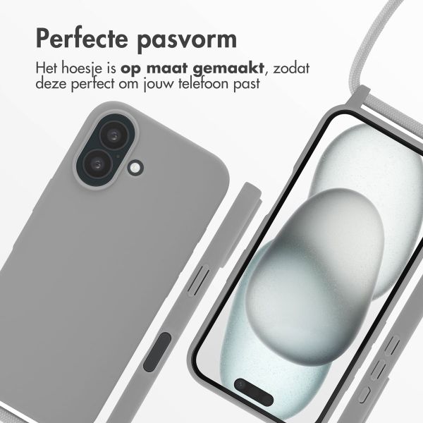 imoshion Siliconen hoesje met koord Apple iPhone 16 - Lichtgrijs