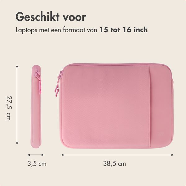 imoshion Laptophoes met opbergvak 15-16 inch - Laptopsleeve - Candy Pink