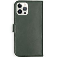 Selencia Echt Leren Bookcase Apple iPhone 12 (Pro) - Groen