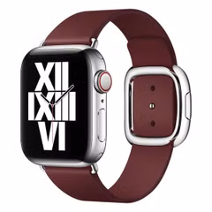 Apple Leather Band Modern Buckle Apple Watch Series 1 t/m 9 / SE (38/40/41 mm) | Series 10 (42 mm) - Maat Large - Garnet