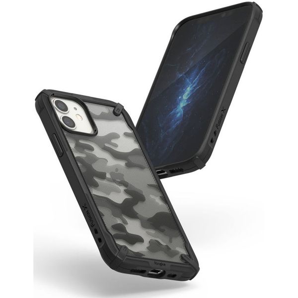 Ringke Fusion X Backcover iPhone 12 Mini - Camo Zwart