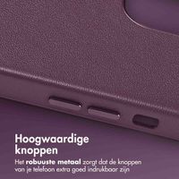 Accezz MagSafe Leather Backcover iPhone 12 (Pro) - Heath Purple