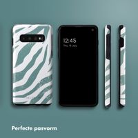 Selencia Vivid Backcover Samsung Galaxy S10 - Colorful Zebra Pine Blue