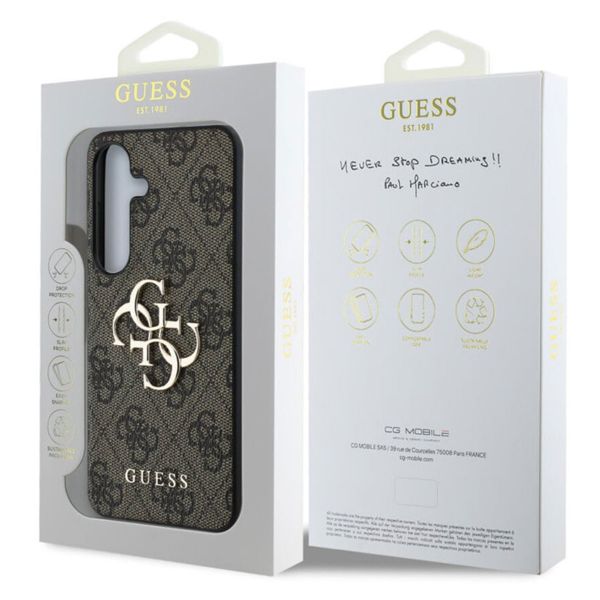 Guess 4G Metal Logo Backcover Samsung Galaxy S25 - Bruin