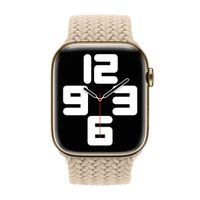 Apple Gevlochten solobandje Apple Watch | 44/45/46/49 mm - Maat 4 - Beige