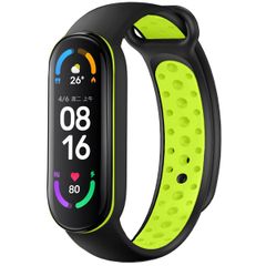 imoshion Siliconen sport bandje Xiaomi Mi Band 5 / 6 - Zwart / Lime