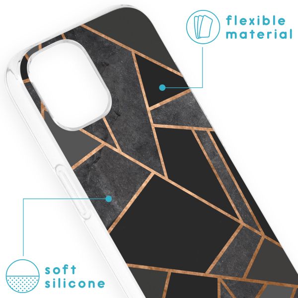 imoshion Design hoesje iPhone 13 - Grafisch Koper / Zwart