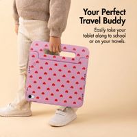 imoshion Kidsproof Design Back Cover with Handle Apple iPad 9 (2021) 10.2 inch / iPad 8 (2020) 10.2 inch / iPad 7 (2019) 10.2 inch - Red hearts