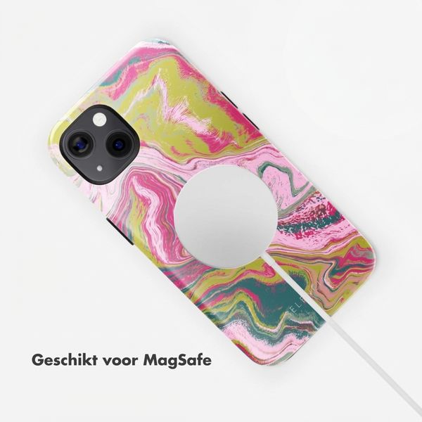 Selencia Vivid Backcover met MagSafe Apple iPhone 13 - Marble Pink