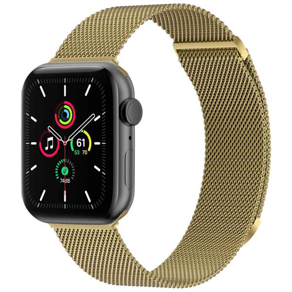 imoshion Milanees magnetisch bandje Apple Watch Series 1 t/m 9 / SE (38/40/41 mm) | Series 10 (42 mm) - Maat M - Goud