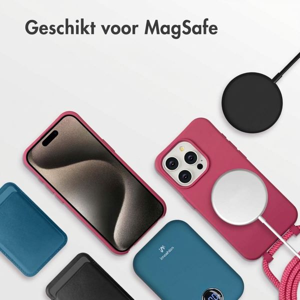 imoshion Color Backcover met afneembaar koord met MagSafe Apple iPhone 15 Pro Max - Raspberry