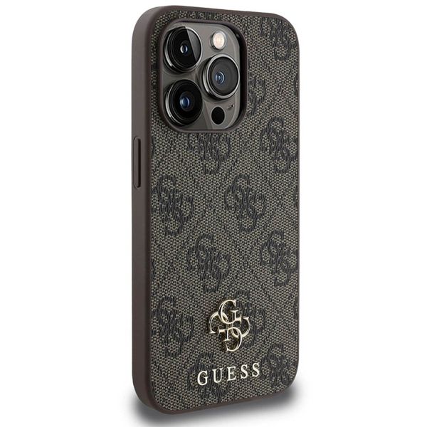 Guess 4G Metal Logo Backcover MagSafe iPhone 15 Pro - Bruin