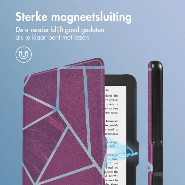 imoshion Design Slim Hard Case Bookcase Kobo Clara 2E / Tolino Shine 4 - Bordeaux Graphic